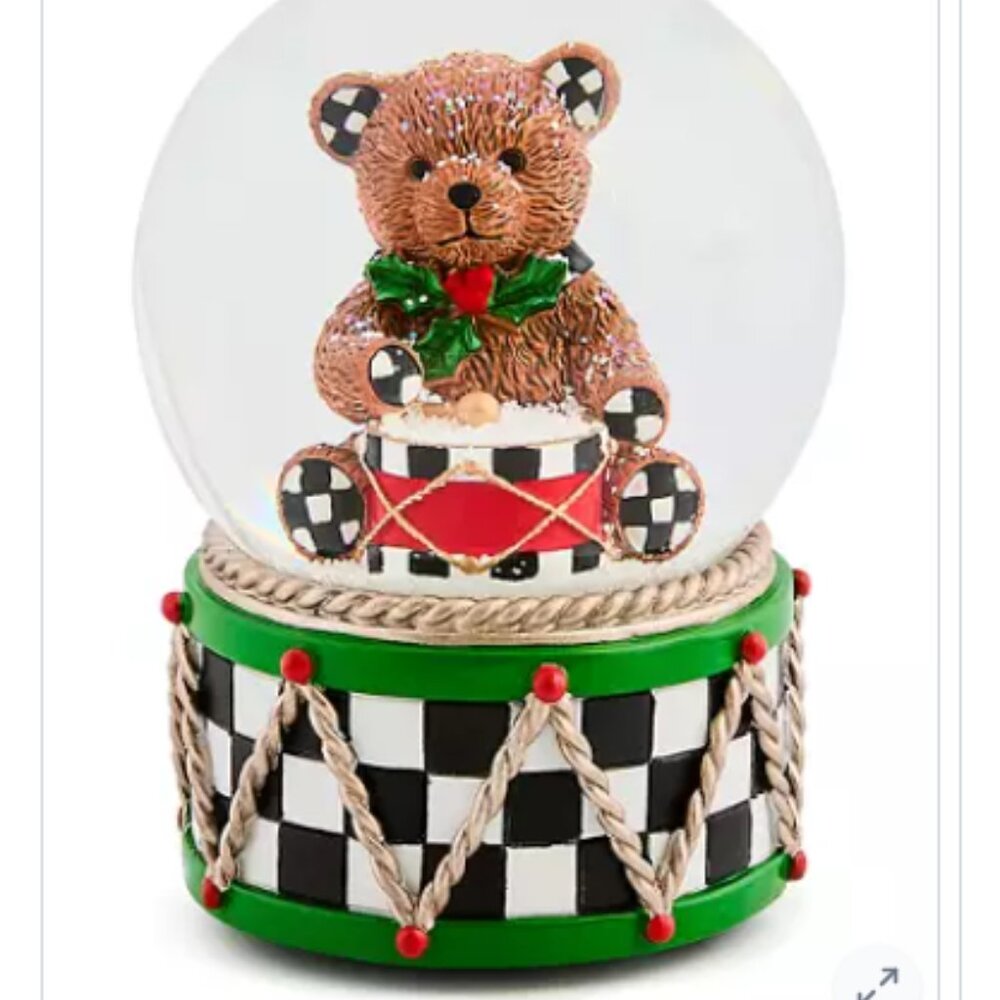 MacKenzie-Childs Holly Bear Snow Globe